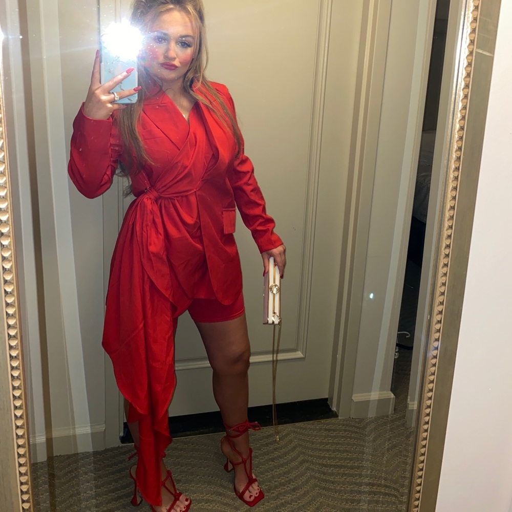 Catwalk Connection red half suit dress